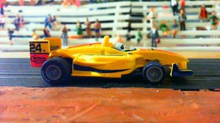 Ho Slot Car Afx Tomy Mega G Formula 1 Indy Yellow Team Afx 24 Rare