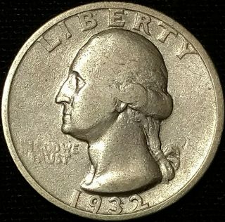 Rare Key Date - 1932 - S Washington Quarter - Lowest Mintage 408,  000
