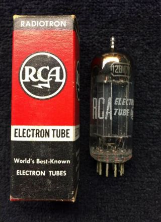 1 Nos Nib Rca 12bh7a Rare Black Plate Audio Tube Usa 1956