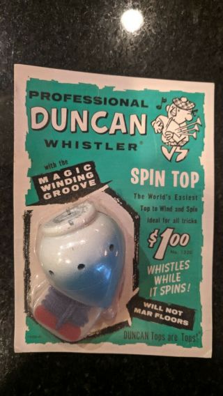 Rare Vintage (1965) Duncan Whistler Spin Top Yoyo (aqua)