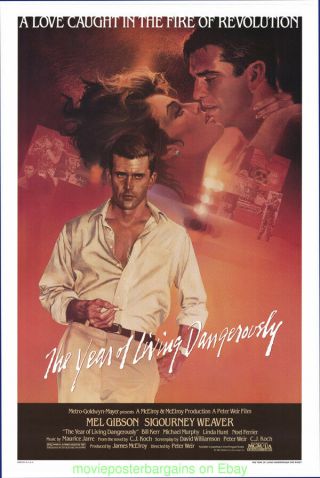 The Year Of Living Dangerously Movie Poster Rare Rolled 1985 Mel Gibson