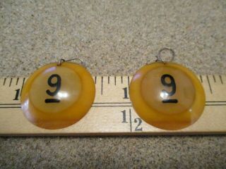 Very Cool,  Very Rare Vintage Semi Translucent Bakelite 9 Ball Earrings 4
