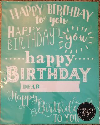 Once Happy Birthday To You Chalk Couture Transfer Rare