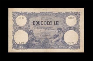 1920 Bank Of Romania Kingdom Europe 20 Lei Rare ( (vf,  /ef))