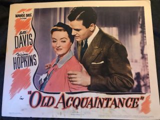 Bette Davis Old Acquaintance Orig 1943 Vintage Lobby Card Rare Gig Young