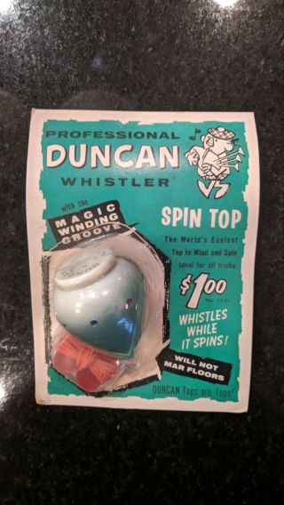 Rare Vintage (1965) Duncan Whistler Spin Top Yoyo (green)