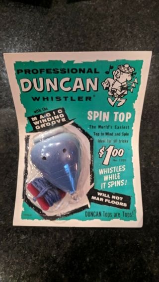 Rare Vintage (1965) Duncan Whistler Spin Top Yoyo (blue)