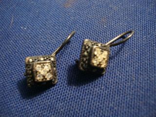 Grandmas Estate 925 Sterling Silver Rare Cluster Earrings