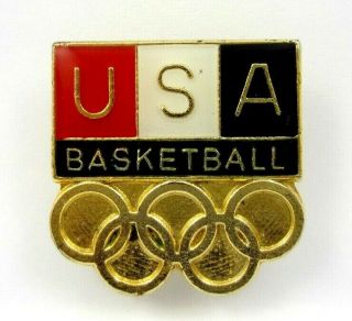 1972 Munich Olympic Games USA Basketball Olympic Team NOC Pin Badge Rare 2