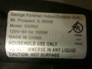 JUMBO DOUBLE CHAMPION GEORGE FOREMAN GGR62 Indoor/outdoor Grill RARE 6