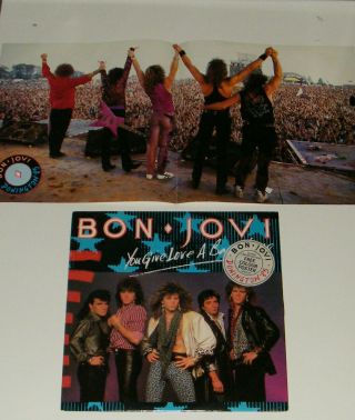 Bon Jovi You Give Love A Bad Name Rare Uk Limited Edition 12 " Single Poster Pack