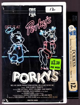 Porkys Pal Vhs 1983 Cbs Fox Rare Comedy Ex Rental