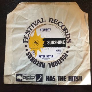 PETER DOYLE - STUPIDITY - - Rare 1965 Australian SUNSHINE 7 