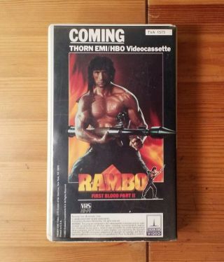 First Blood VHS Cult Action Thorn EMI Rare Cover 1982 Sylvester Stallone Rambo 2