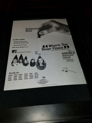 Collective Soul Where The River Flows Rare Radio Promo Poster Ad Framed