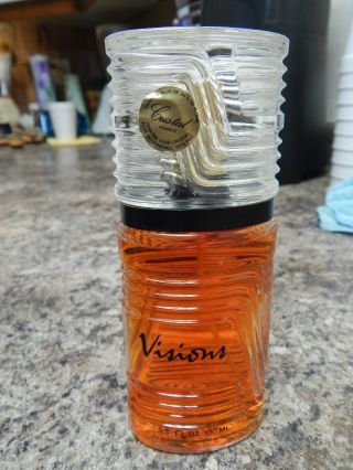 Vtg Visions Eau De Perfume 3.  3 Oz Spray,  French Crystal Bottle,  Rare