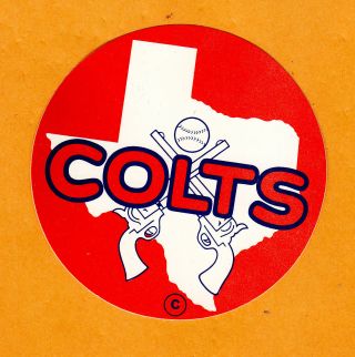 Rare 1960s Old Team Stock Houston Colt 45s Colts 3 3/4 Inch Decal Sticker Astros