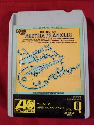 Aretha Franklin Best Of Quadraphonic 8 - Track Tape Quad 8 Track Rare Q8
