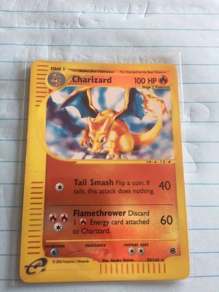 Charizard - 39/165 - Rare Reverse Holo Expedition Pokemon Card Pl