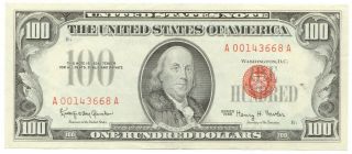 Fr.  1550 1966 $100 Legal Tender Note,  Rare,  Circulated,  Red Seal,  Ltn [4086.  51]