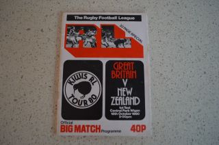 Great Britain Vs Zealand Ist Test Rare 1980 Tour Rugby League Programme