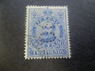 Victoria Stamps: £2 1903 - 1908 Perf Os Cto - Rare (d60)