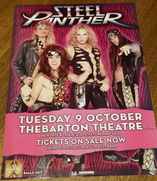 Steel Panther Rare Aussie Tour Promo Poster