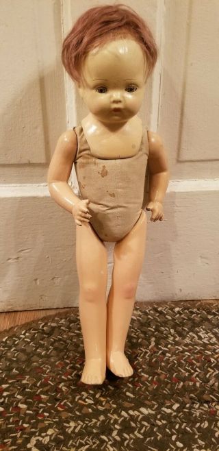 RARE VINTAGE ANTIQUE COMPOSITION BABY DOLL 18 INCHES (EFFANBEE?) 5