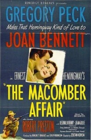 The Macomber Affair Rare Classic Film Dvd 1947 Gregory Peck Robert Preston