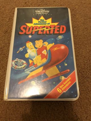 Disney - The Further Adventures Of Superted Vhs (white Clam Shell) Rare/htf