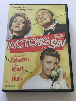 Actors And Sin (dvd,  1951) Edward Robinson Eddie Albert Marsha Hunt - Rare Oop