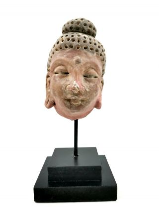 Attractive Gandhara Culture Ca.  100 Ad Stucco Head Of Buddha - Rare - R584
