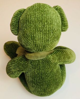 Pier 1 One Imports Green Corduroy Teddy Bear Bow 15 - 17” Plush Rare Hard To Find 3