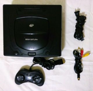 Sega Saturn Black Console System Mk - 80000a Complete Very Rare