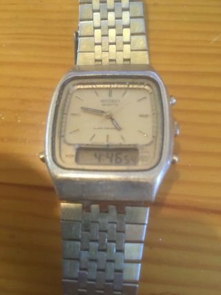 Vintage Seiko H461 - 5000 Alarm Chronograph Watch Rare Lcd & Analogue 1980
