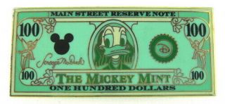 2008 Disney The Mickey $100 Dollar Bill Donald Duck Pin Rare