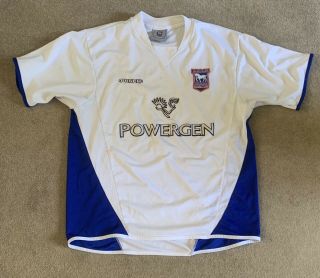 Ipswich Town Football Shirt - Rare 2003/2004 White Away Shirt Large