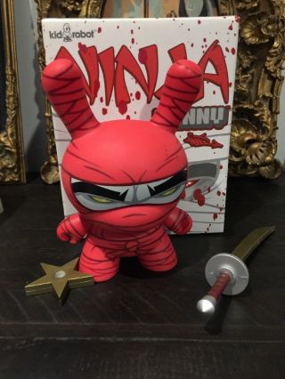 Kidrobot Dunny 8 " Mad Ninja Red Version Dunny 8 Inch Figure 2007 Rare