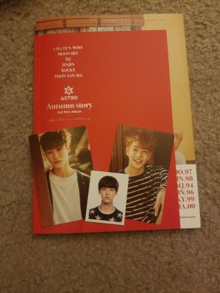 Rare Astro 3rd Mini Album Autumn Story Red Version (moonbin & Mj Photocard)