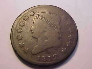 1812 Classic Head Large Cent Strong Good Plus Rare Type Coin