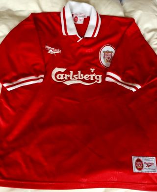 Rare Vintage Liverpool Carlsberg Reebok Home Shirt 1997 1998 Size L 46 - 48”