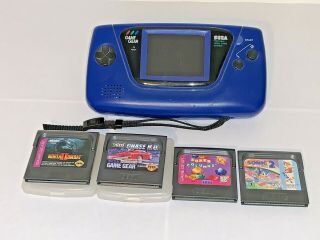 Blue Sega Game Gear System With 4 Games,  Rare Nuby Snap 