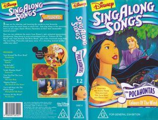 Sing Along Songs Pocahontas Disney Vhs Pal Video A Rare Find