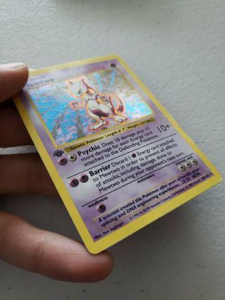 1999 Mewtwo Holo 1st Edition Shadowless Pokemon Card Heavily Played 2