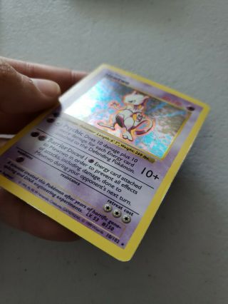 1999 Mewtwo Holo 1st Edition Shadowless Pokemon Card Heavily Played 3