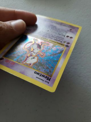 1999 Mewtwo Holo 1st Edition Shadowless Pokemon Card Heavily Played 5