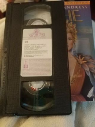 SHE (1965) RARE VHS Tape Ursula Andress Peter Cushing LETTERBOX Edition VG, 3