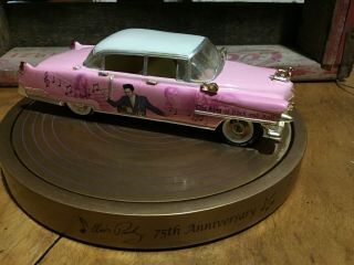 Rare Bradford Exchange Elvis Dream Machine Pink Cadillac On Record Music Box