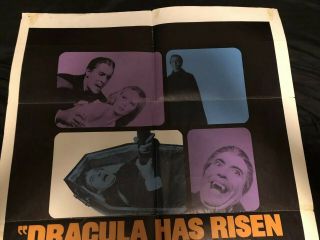 DRACULA HAS RISEN FROM THE GRAVE MOVIE POSTER ' 68 RARE 2