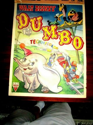 Belgian Poster,  Dumbo,  Disney Classic,  Rare Rko,  1943